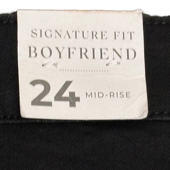 NWT Lane Bryant Signature Fit Boyfriend Sequin Pants Black Mid Rise SZ 24 Curvy - Picture 6 of 16